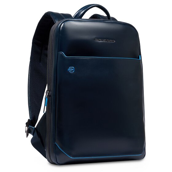 Piquadro Blue Square Mochila de día Protección RFID Piel 37 cm Compartimento para el portátil