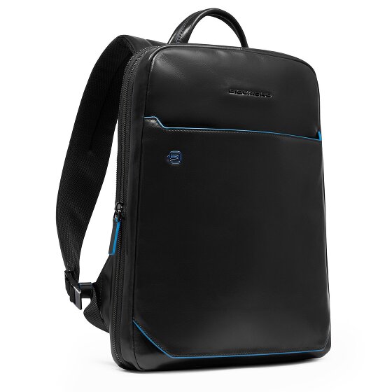 Piquadro Blue Square Mochila de día Protección RFID Piel 37 cm Compartimento para el portátil