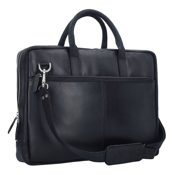 Plevier Vintage London Maletín Protección RFID Piel 41 cm Compartimento para el portátil