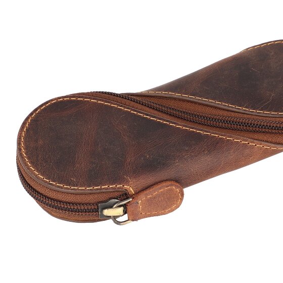 Greenburry Estuche de gafas vintage de cuero 17 cm