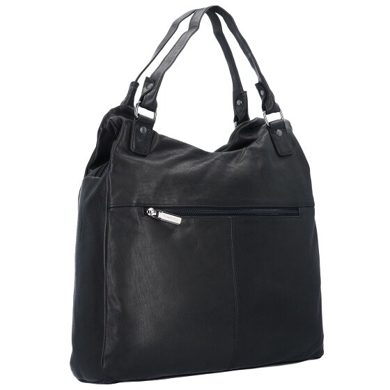Greenland Nature Bolso de hombro de cuero napa negro 38 cm