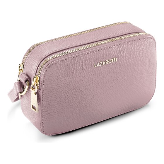 Lazarotti Bolso bandolera de piel de Bolonia Bolso para cámara de piel con doble cremallera 18 cm