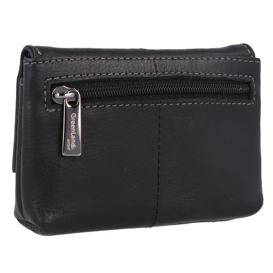 Greenland Nature Funda de napa negra para llaves de cuero RFID 11,5 cm