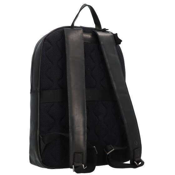 Greenburry Pure Black Mochila de día Piel 46 cm Compartimento para el portátil