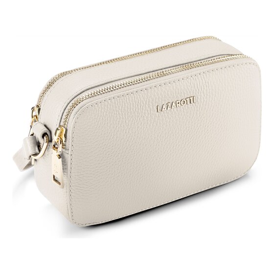 Lazarotti Bolso bandolera de piel de Bolonia Bolso para cámara de piel con doble cremallera 18 cm