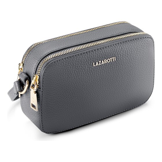 Lazarotti Bolso bandolera de piel de Bolonia Bolso para cámara de piel con doble cremallera 18 cm