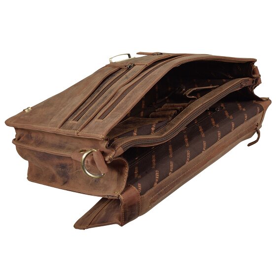 Greenburry Maletín Vintage Piel 38 cm con 2 Compartimentos Principales