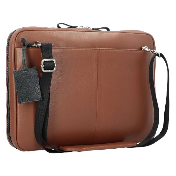 Burkely Bolsa para portátil Bold Bobby de cuero con compartimento para portátil de 39 cm