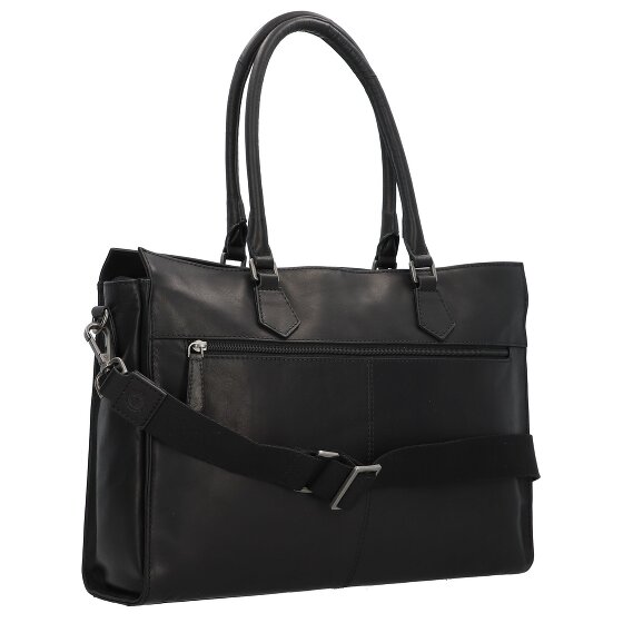 Greenburry Pure Black Bolsa de hombro Piel 40 cm Compartimento para el portátil