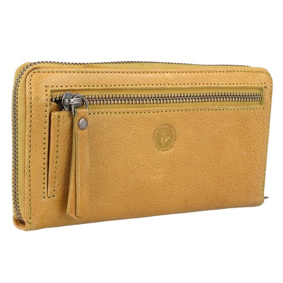 Greenburry Billetera de piel lavada vintage 19 cm