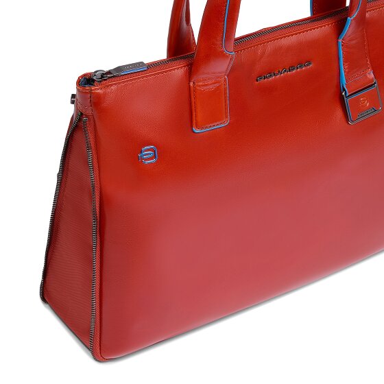 Piquadro Blue Square Bolsa de compras Piel 38 cm Compartimento para el portátil con pliegue de expansión
