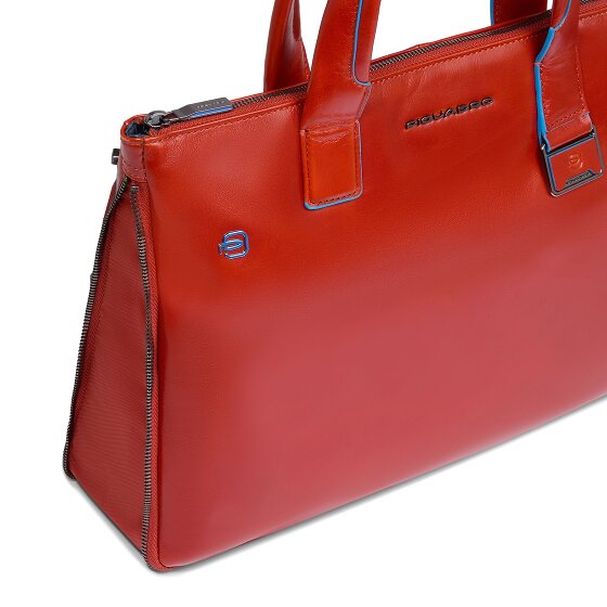 Piquadro Blue Square Bolsa de compras Piel 38 cm Compartimento para el portátil con pliegue de expansión