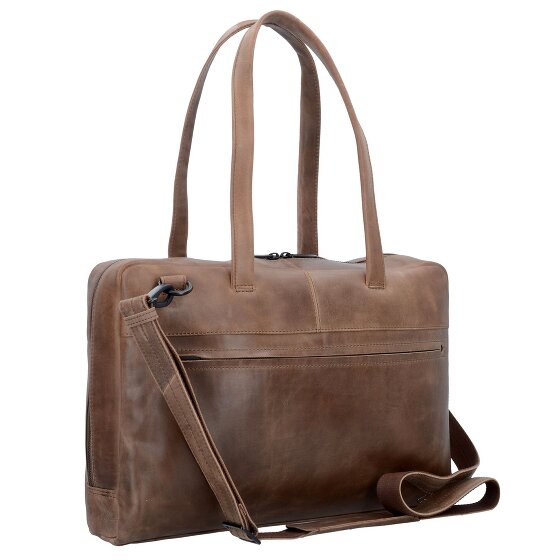 Plevier Bolso de hombro de cuero puro 43 cm Compartimento para portátil