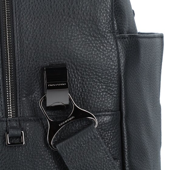 Piquadro Bolso de viaje cuadrado azul de piel 52 cm