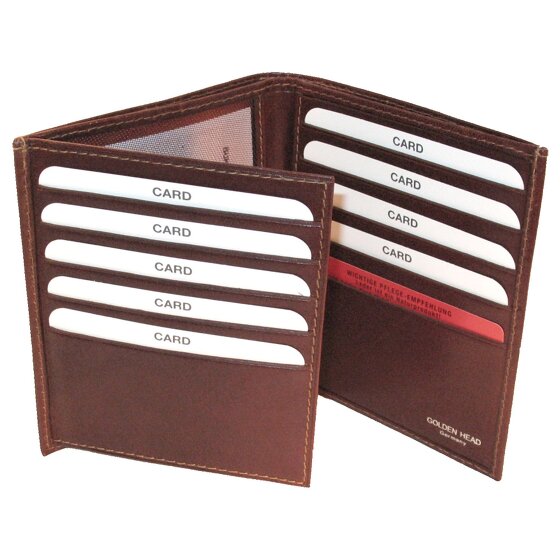 Golden Head Billetera Colorado de cuero RFID 10 cm