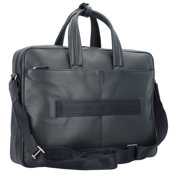 Piquadro Maletín de cuero con compartimento para portátil de 44 cm