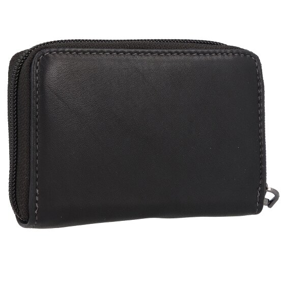 Greenland Nature Estuche para tarjetas de crédito de napa negra RFID 11 cm