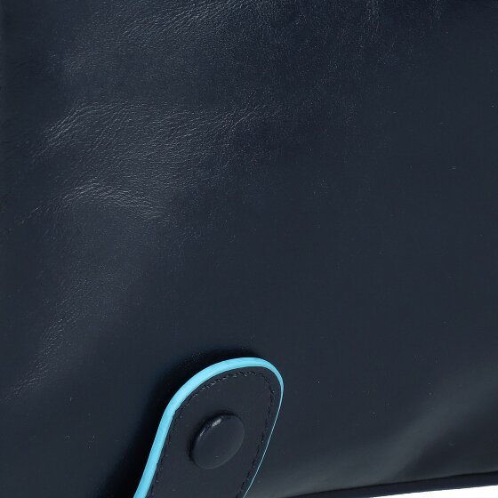 Piquadro Maletín cuadrado azul de cuero con compartimento para el portátil de 43 cm