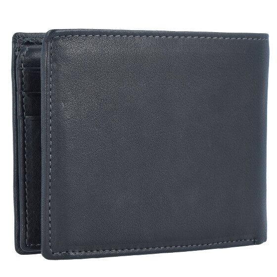 Greenland Nature Billetera de napa negra de cuero RFID 11 cm