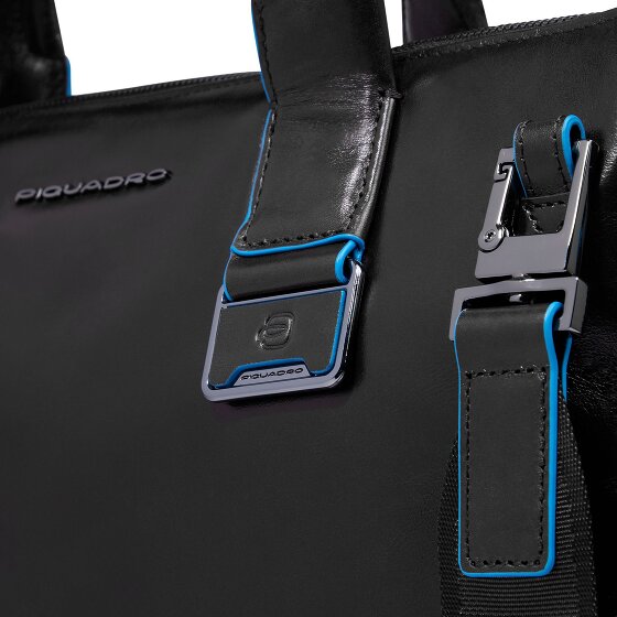 Piquadro Blue Square Bolsa de compras Piel 38 cm Compartimento para el portátil con pliegue de expansión