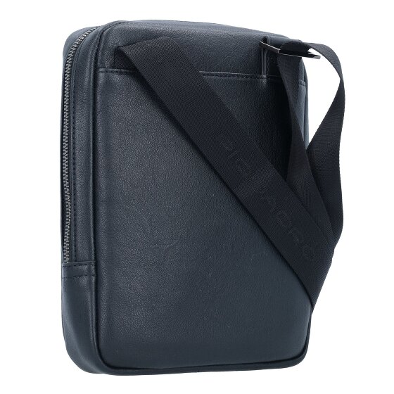 Piquadro Bolso cuadrado negro de cuero 17 cm