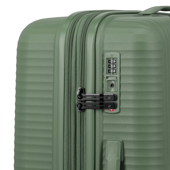 Travelite Air Stripe 4 ruedas Juego de maletas 3 piezas con pliegue de expansión