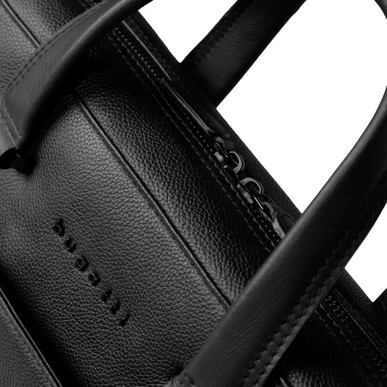 bugatti Black Maletín Piel 39 cm Compartimento para el portátil