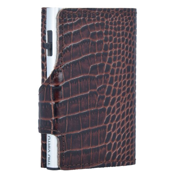 Tru Virtu Funda para tarjetas de crédito Click & Slide Cartera de piel RFID 6,5 cm