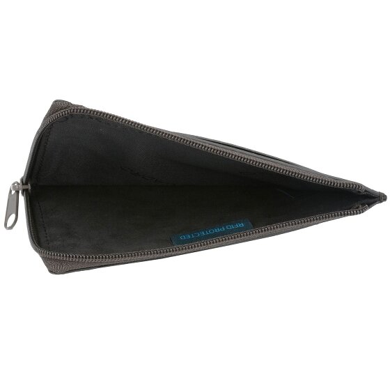 Piquadro Funda cuadrada negra para tarjetas de crédito Piel RFID 12,5 cm