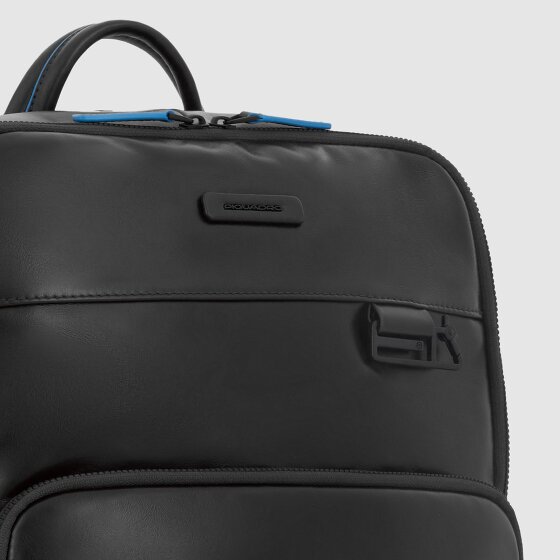 Piquadro Blue Square Revamp Mochila de negocios Protección RFID Piel 43 cm Compartimento para el portátil