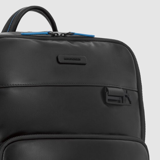 Piquadro Blue Square Revamp Mochila de negocios Protección RFID Piel 43 cm Compartimento para el portátil