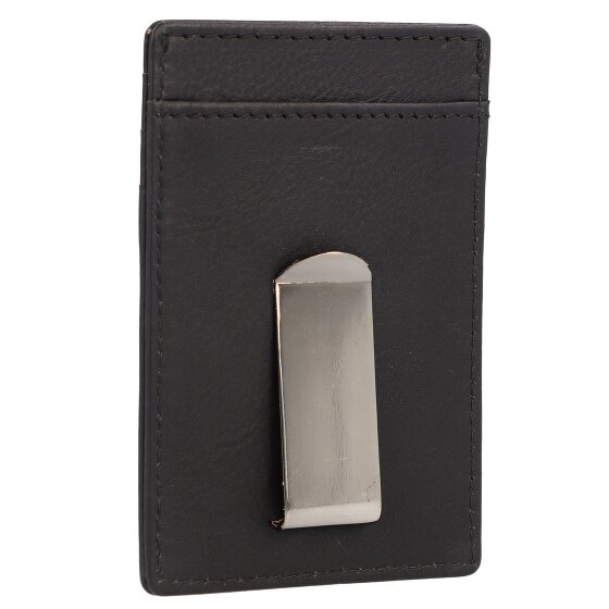 Police PT16-08536 Estuche para tarjetas de crédito de cuero de 7 cm con pinza para billetes