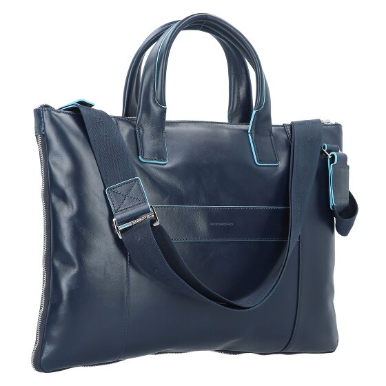 Piquadro Maletín cuadrado azul Piel 42 cm Compartimento para portátil