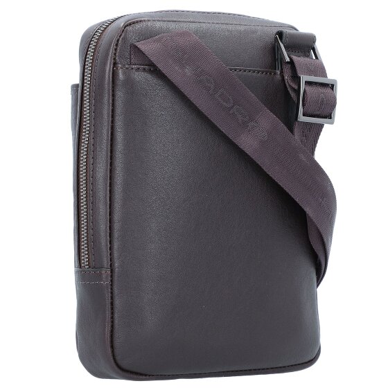 Piquadro Bolso cuadrado negro de cuero 17 cm