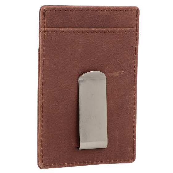 Police PT16-08536 Estuche para tarjetas de crédito de cuero de 7 cm con pinza para billetes