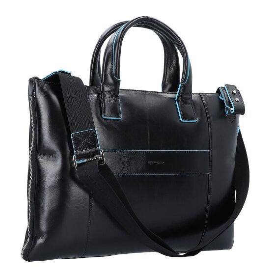 Piquadro Maletín cuadrado azul Piel 42 cm Compartimento para portátil