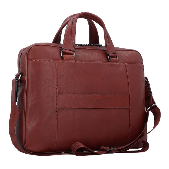 Piquadro Maletín cuadrado negro Piel 40 cm Compartimento para portátil