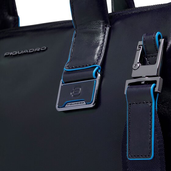 Piquadro Blue Square Bolsa de compras Piel 38 cm Compartimento para el portátil con pliegue de expansión