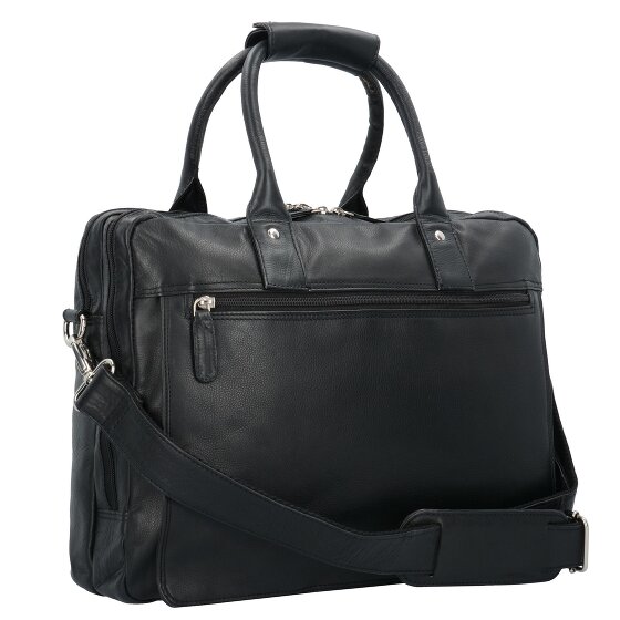 Dermata Maletín de cuero con compartimento para portátil de 39 cm