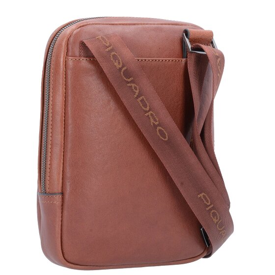 Piquadro Bolso cuadrado negro de cuero 17 cm