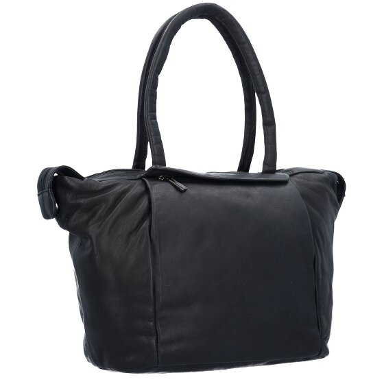 Greenland Nature Bolso shopper de napa negro 33 cm