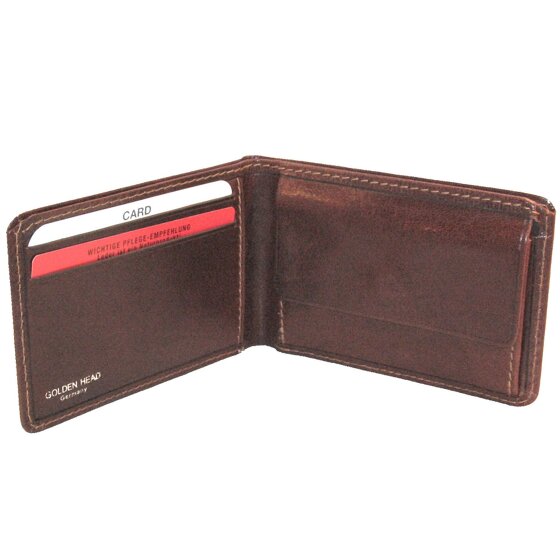 Golden Head Billetera Colorado de cuero RFID 10 cm