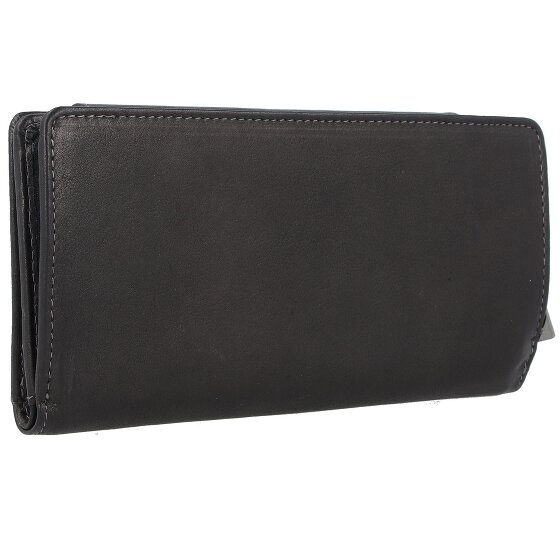 Greenland Nature Billetera de napa negra de cuero RFID 19 cm