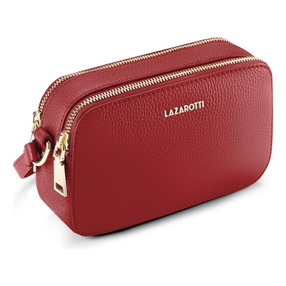 Lazarotti Bolso bandolera de piel de Bolonia Bolso para cámara de piel con doble cremallera 18 cm