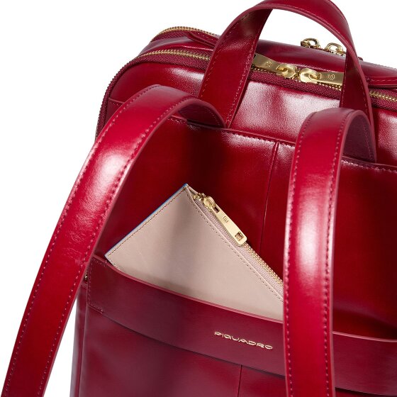 Piquadro Blue Square Mochila de día Protección RFID Piel 37 cm Compartimento para el portátil