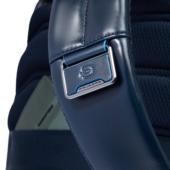 Piquadro Blue Square Mochila de día Protección RFID Piel 37 cm Compartimento para el portátil