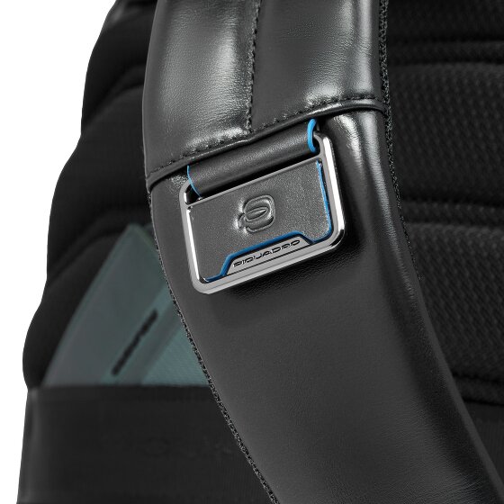 Piquadro Blue Square Mochila de día Protección RFID Piel 37 cm Compartimento para el portátil