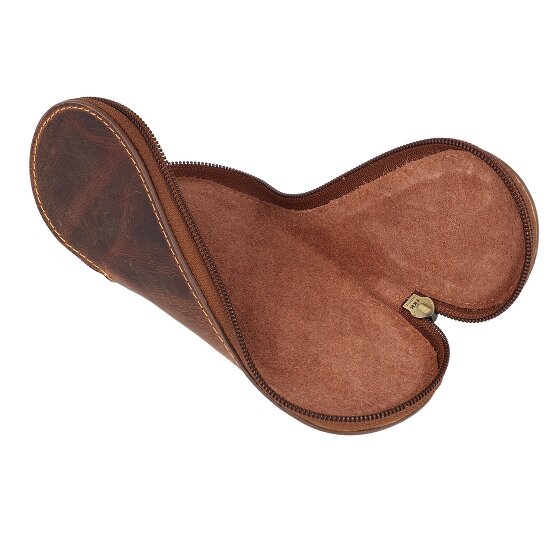 Greenburry Estuche de gafas vintage de cuero 17 cm