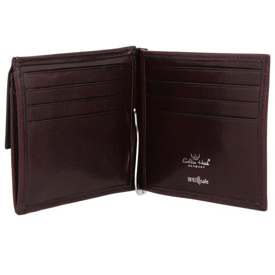 Golden Head Cartera Colorado de cuero RFID de 11 cm con clip para el dinero