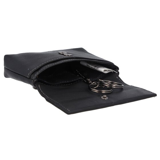 Greenland Nature Funda de napa negra para llaves de cuero RFID 11,5 cm